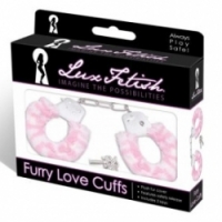 Набор Розовые леопардовые наручники с мехом lux fetish cuffs-06pleo